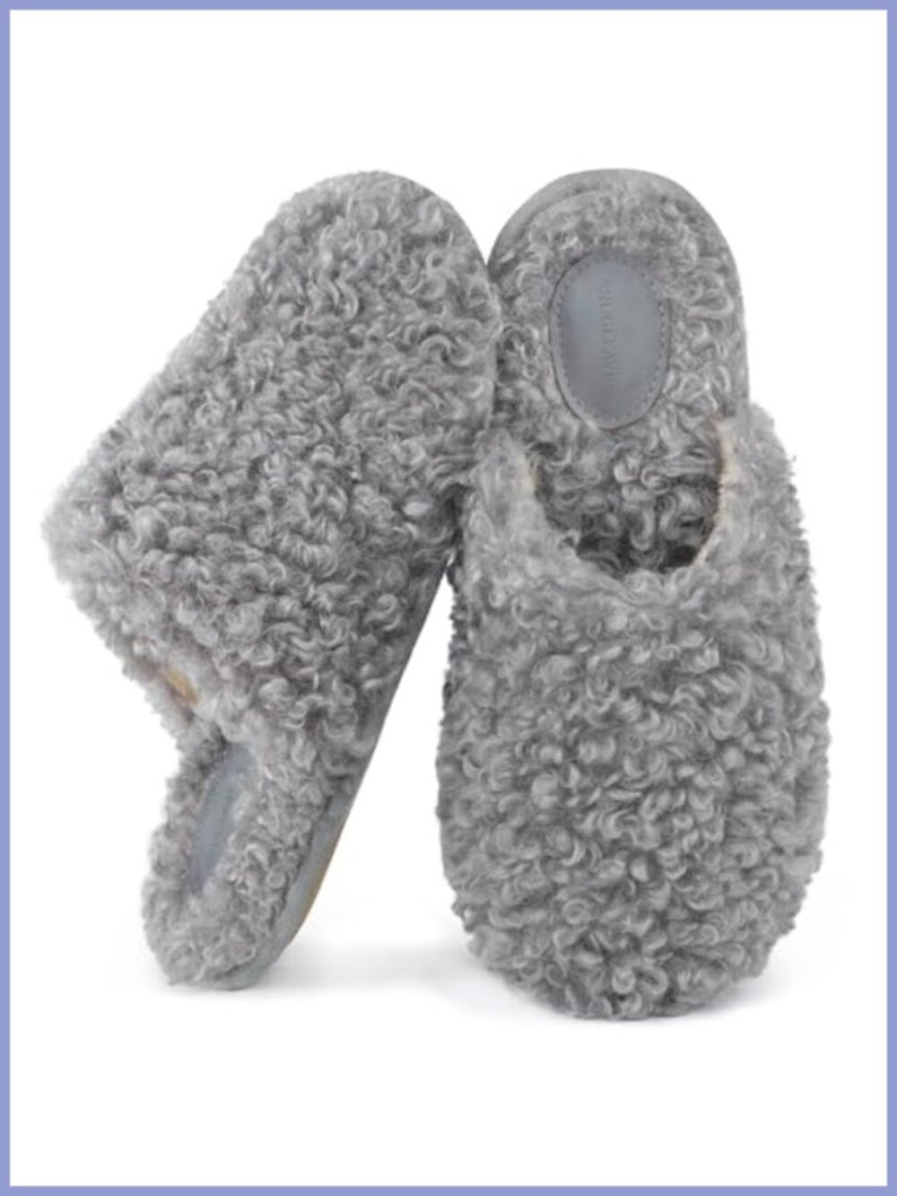 Fuzzy Curly Faux Wool Memory Foam Scuff Slippers